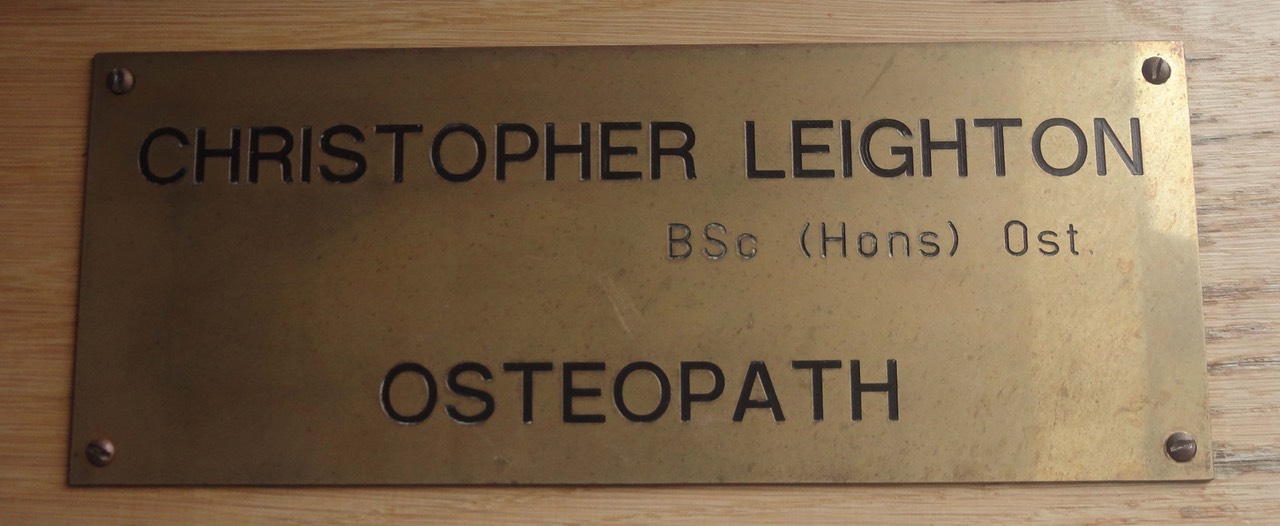 Osteopath Bexleyheath Brass Plate